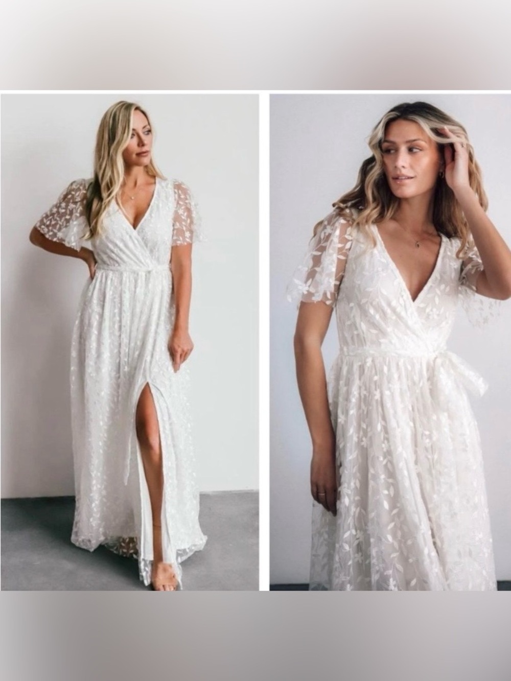 Baltic Born Marseille Embossed Maxi Dress NWT White Boho Bridal Large